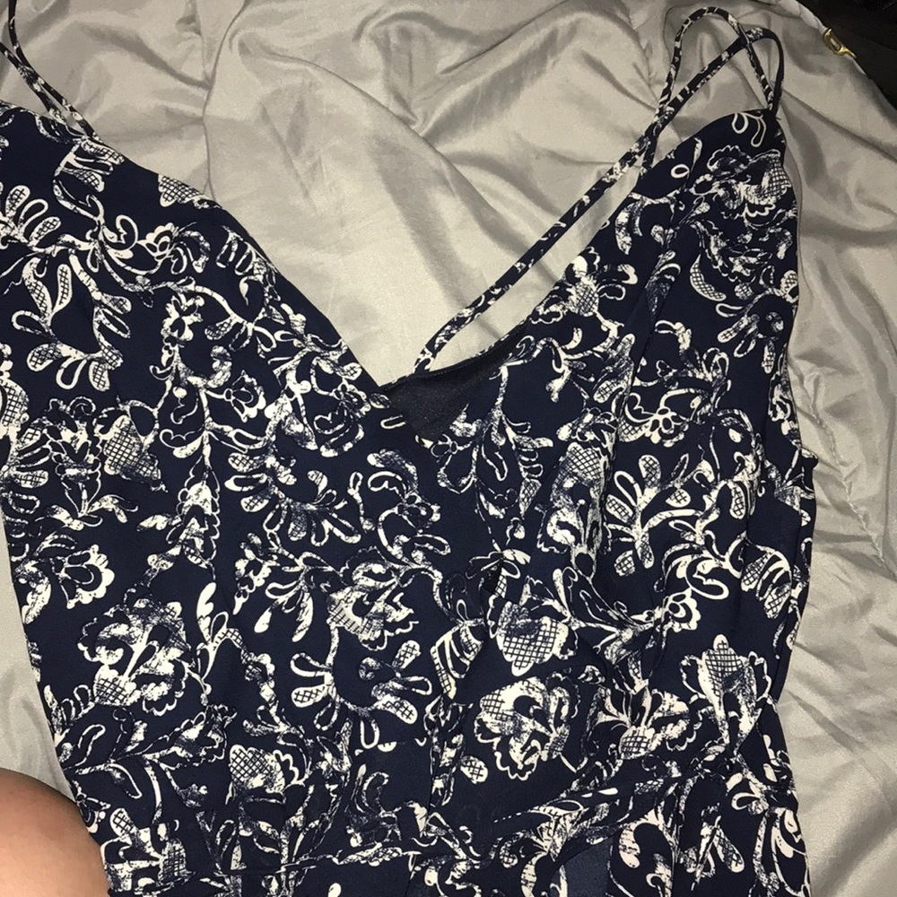 Women navy blue Hugh low dress